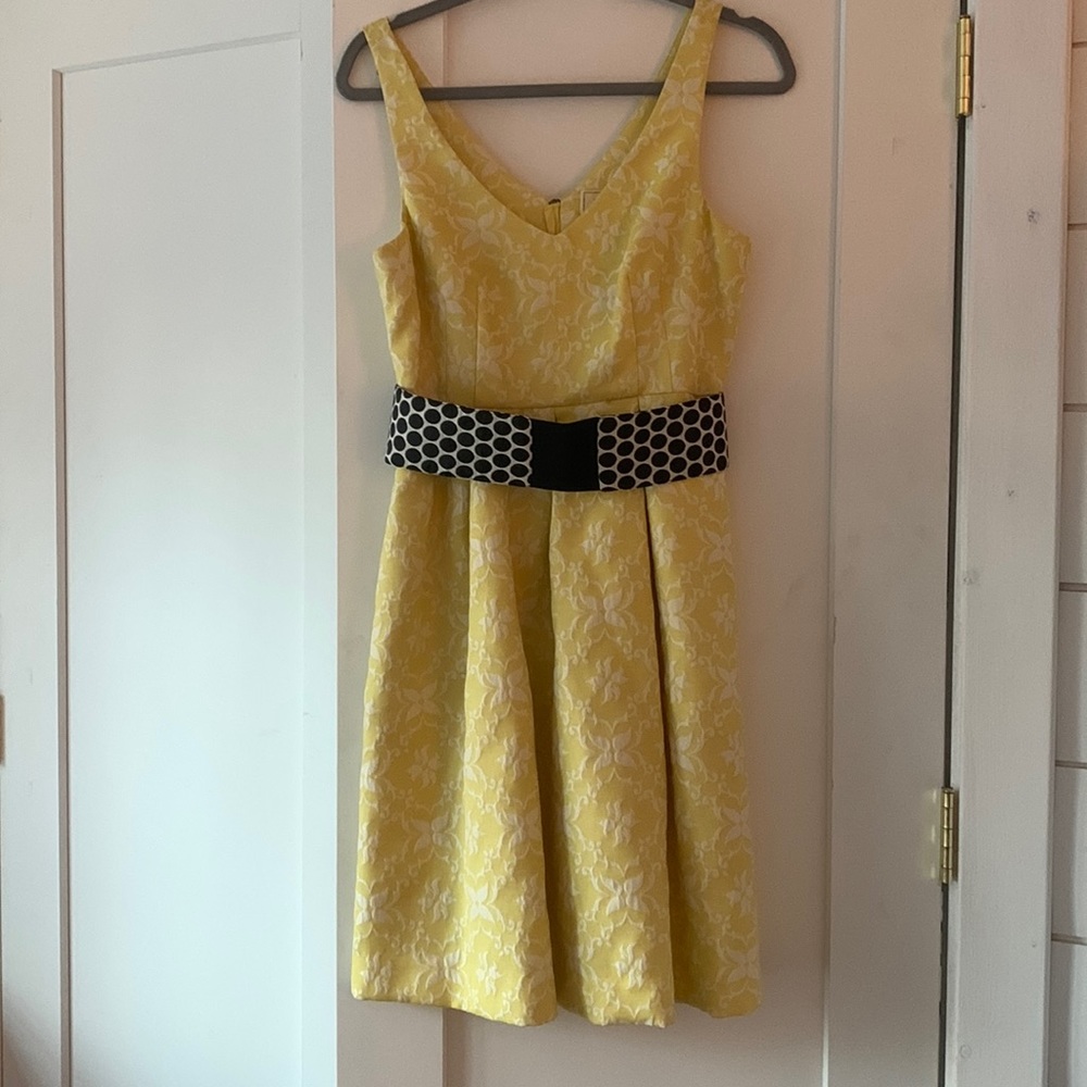 Moulinette Soeurs yellow floral anthropology dress size 4